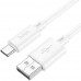 Καλώδιο σύνδεσης USB σε USB-C 3A για Γρήγορη Φόρτιση και Μεταφορά Δεδομένων 1m Λευκό